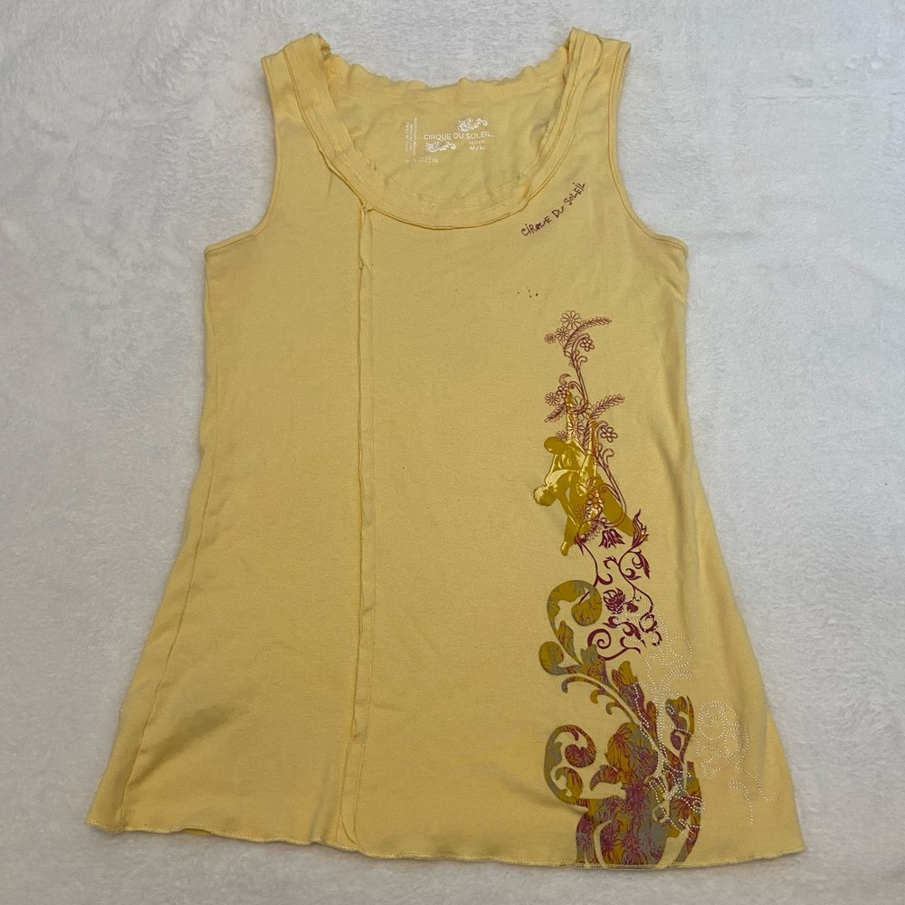 Cirque Du Soleil Yellow Tank Funky Eclectic Colorful